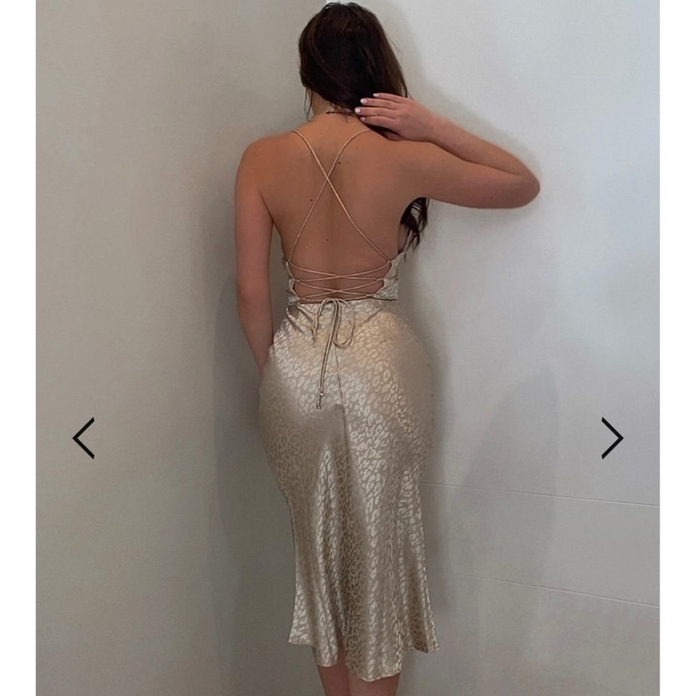 {Runaway The Label} midi silk dress (Gold) - Picture 4 of 8